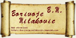 Borivoje Milaković vizit kartica